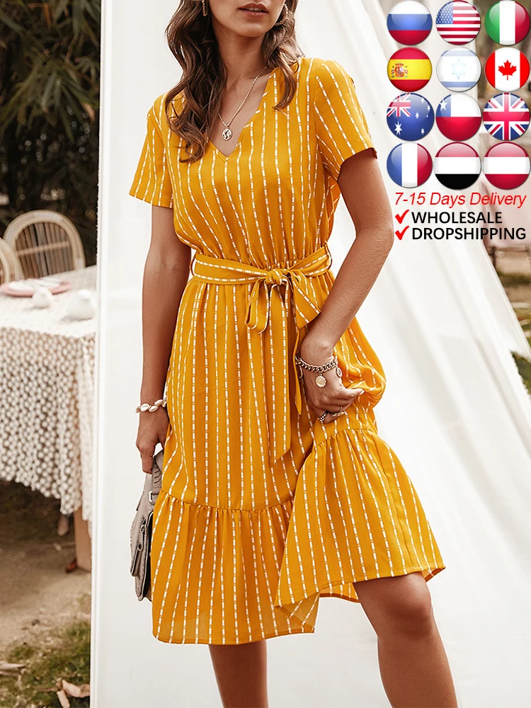 

Летнее модное сексуальное желтое платье ATUENDO для женщин, винтажное клубвечерние вечернее женское платье макси, повседневная женская одежда...