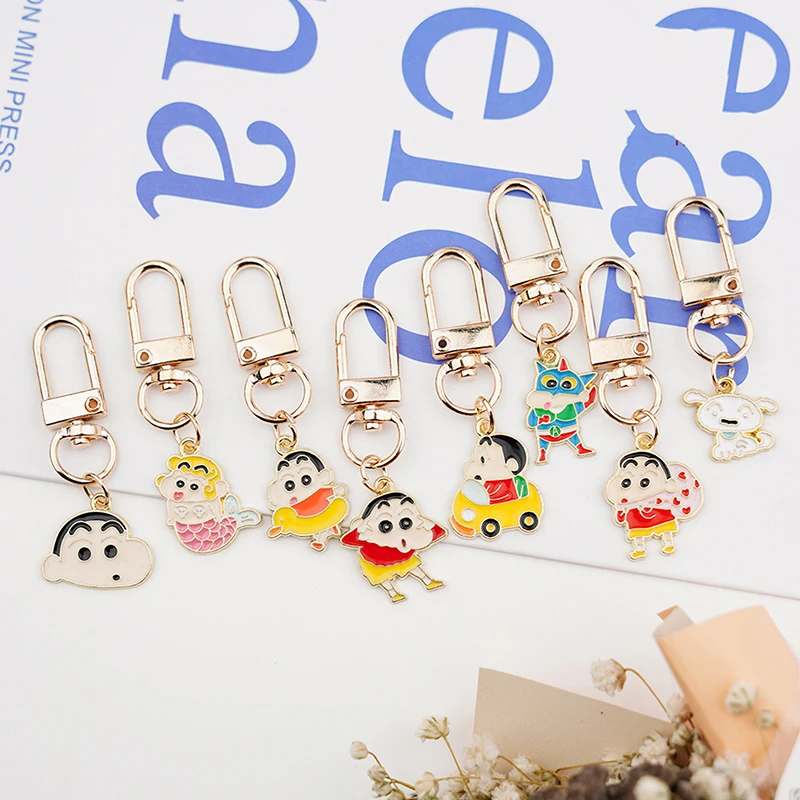 

Kawaii Crayon Shin-Chan Plushie Cartoon Cute Dolls Alloy Keychain Pendant Jewelry Anime Plush Toys For Girl Birthday Gift