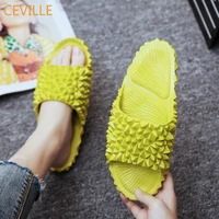 womens funny fruit slippers slides women cute durian fashion sandals female outdoor beach shoes party birthday gift free ship