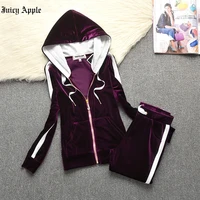 juicy apple tracksuit women set hoodies and jogger pants autumn spring stitching suit female outfit urban sweatshirt 2 piece set