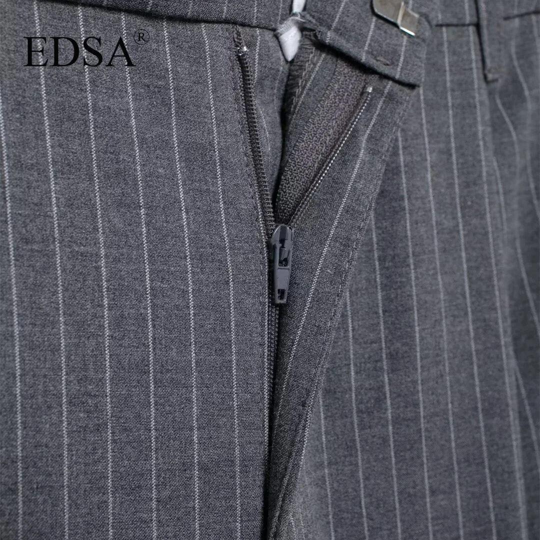 Брюки EDSA женские в полоску модные базовые штаны с завышенной талией Повседневная