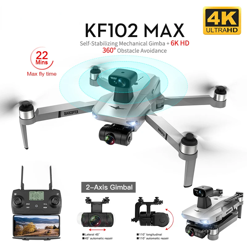 

Drone 4K Professional 5G WIFI Mini GPS Dron With Camera FPV Visual Obstacle Avoidance Brushless Motor Quadcopter KF102 MAX