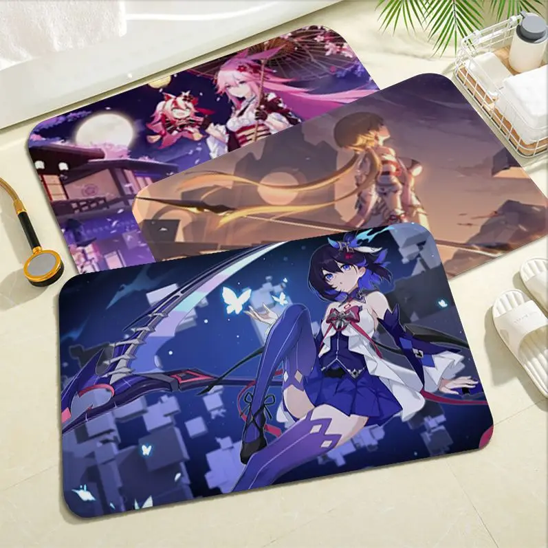 

Honkai Impac Floor Carpet INS Style Soft Bedroom Floor House Laundry Room Mat Anti-skid Welcome Doormat