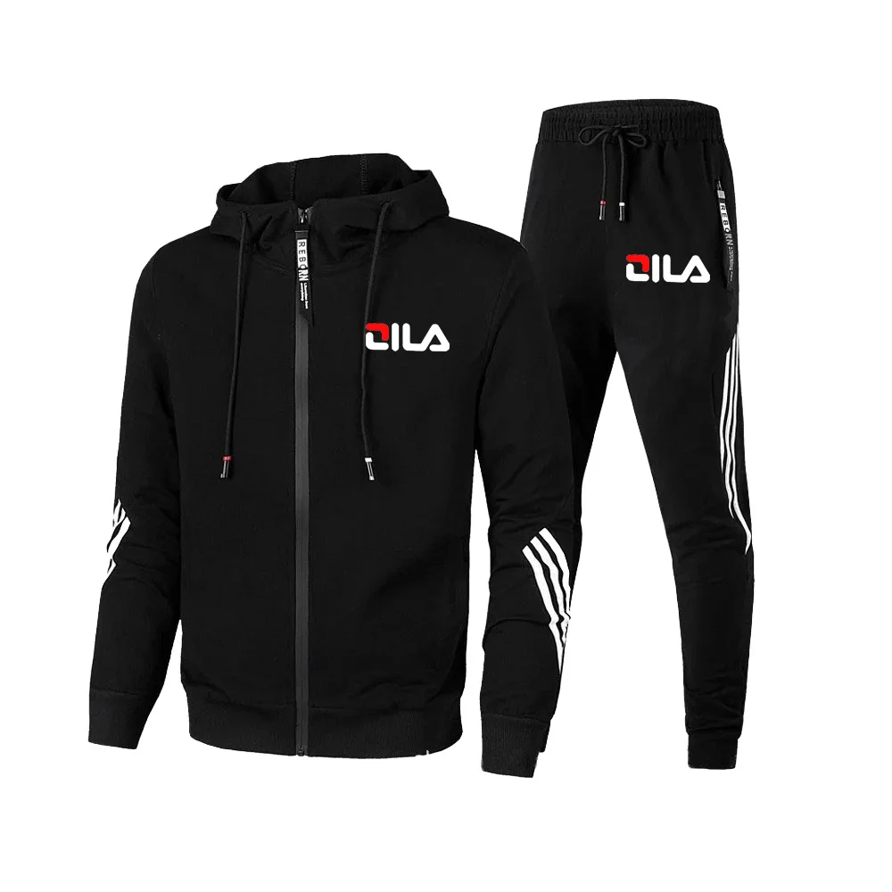 

2023 New Winter Men's Clothing Men Sets Printing Hoodie Set Fleece Zipper Sweatshirt Casual Sport Sweatpants Mens Tracksuits