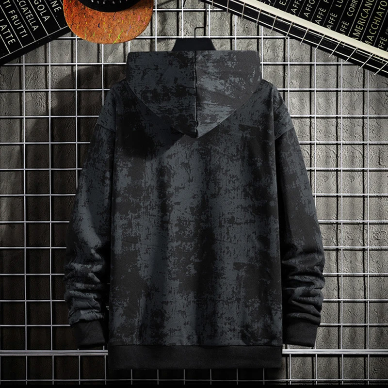 Мужская толстовка с капюшоном и принтом большие размеры до 4XL