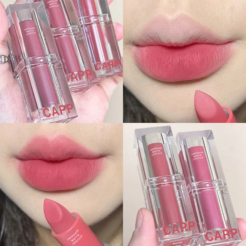 

Transparent Packaging Acrylic Lipstick Matte Mist Face Romantic Lipstick Suitable for Students Affordable Show Whitening