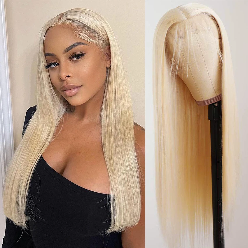 

613 Lace Frontal Wig 30 Inch Brazilian Remy Pre Plucked Blonde 13x4 13x6 Lace Front Wig Bone Straight Human Hair Wigs For Women