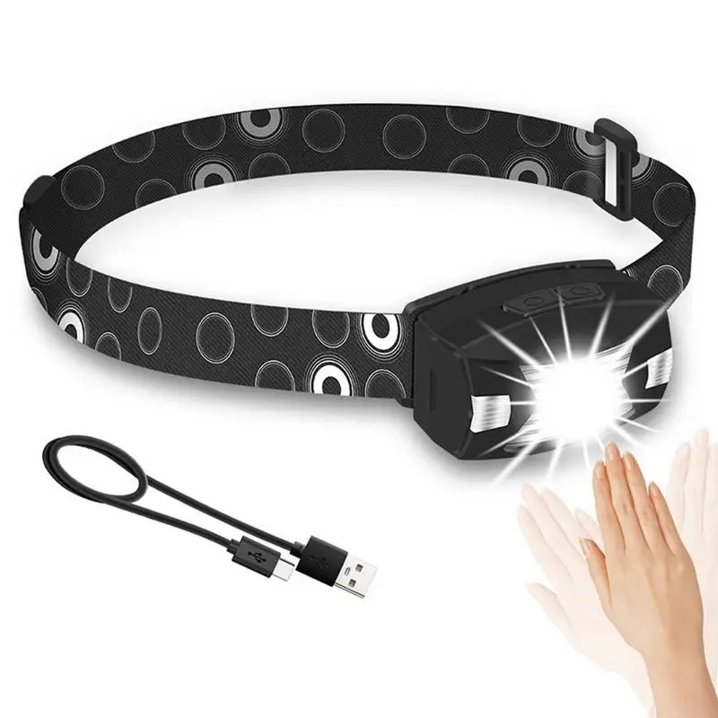 

Head Lamp 310 Lumen LED Head Lamp Beam Headlamps 5 Modes Of Headlamps With Motion Sensors USB Charging Headlamps For Night