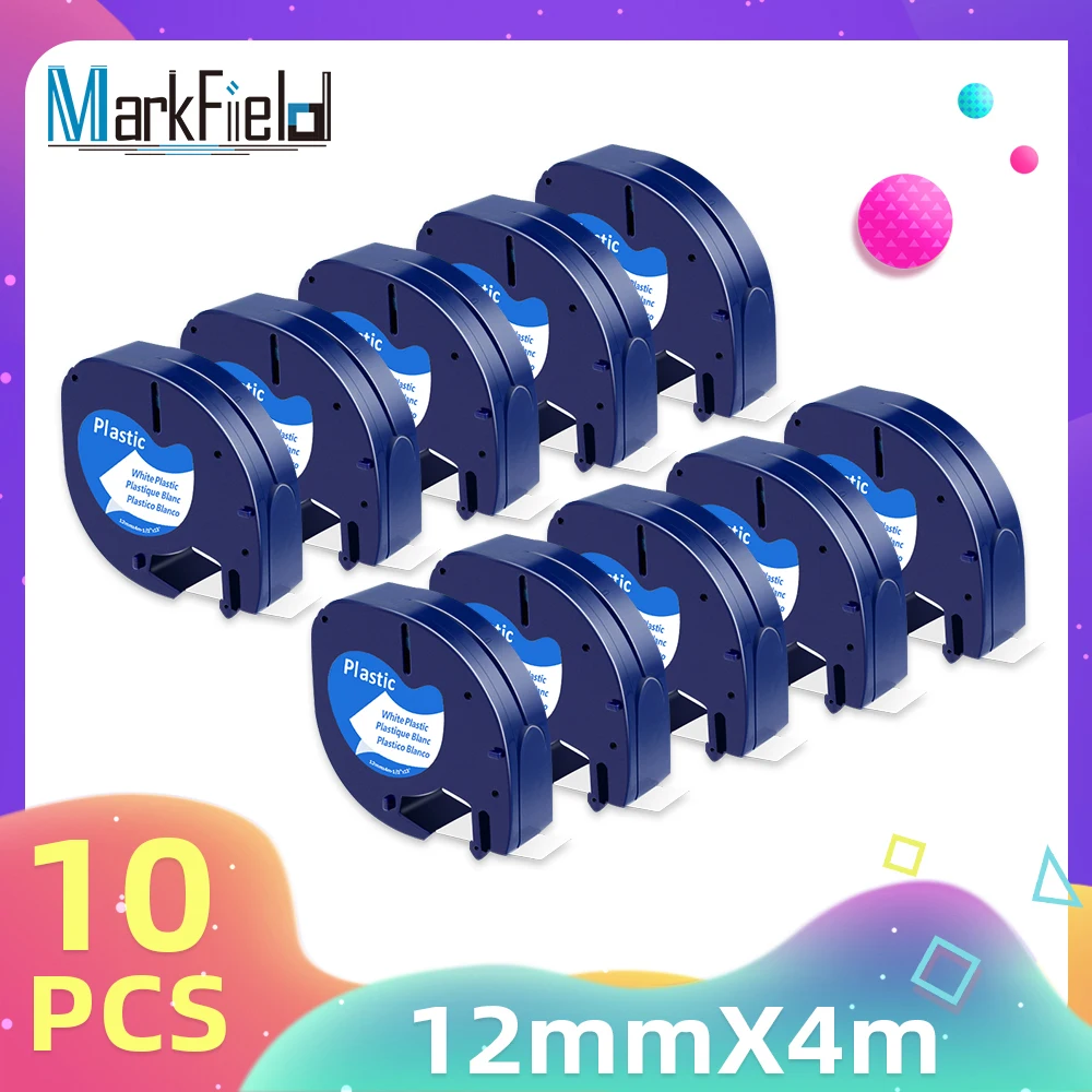 

10 шт., пластиковые наклейки для Dymo LetraTag