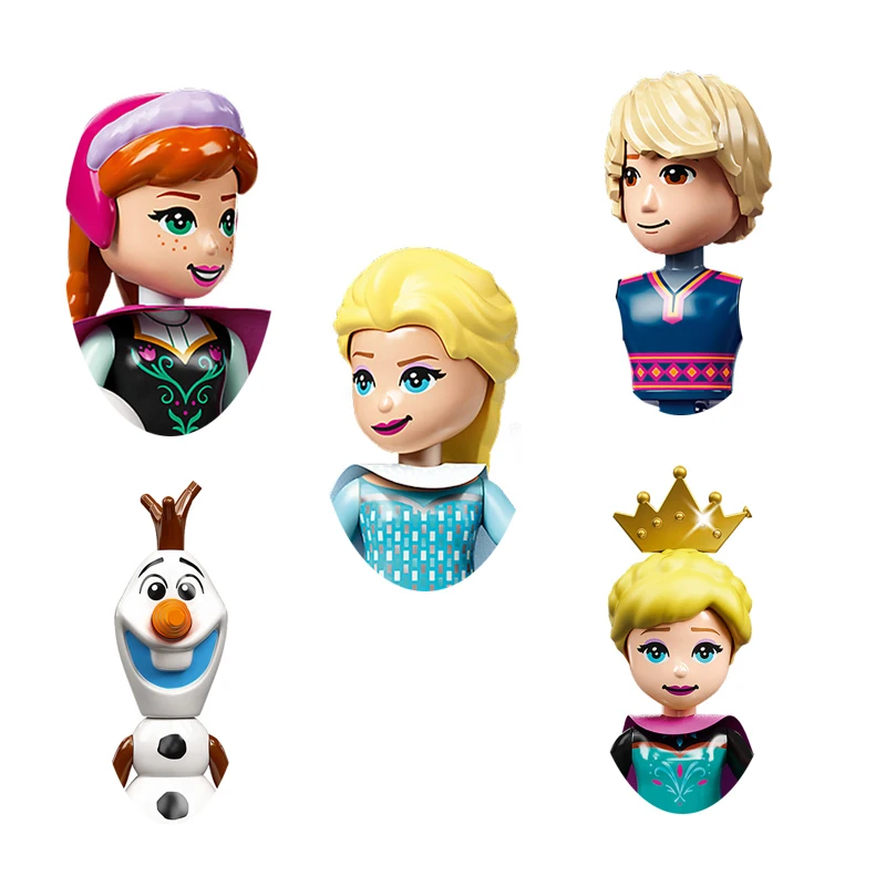 

Disney Frozen Princess Elsa Anna Action Figures Mini Dolls Building Blocks Kit Bricks Classic Anime Cartoon Model Kids Toys Gift