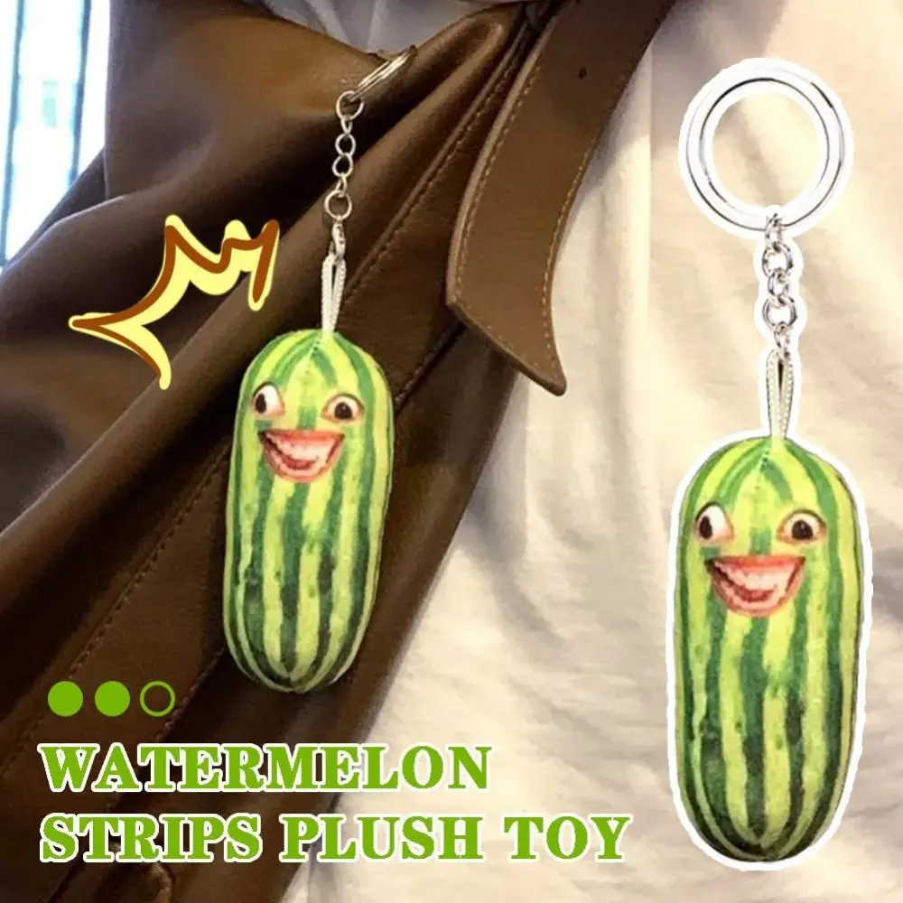 

2Pcs 10cm Creative Funny Watermelon Strips Plush Keychain Creative Fruit Doll Keyring Bag Pendant Kids Birthday Gift Accessories