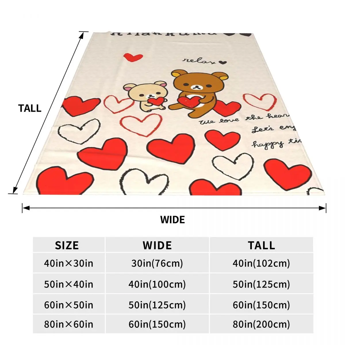 Одеяло Rilakkumas Easy Bear теплое мягкое уличное трендовое плюшевое одеяло для стула