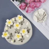 cherry blossom peach flower leaves mold fondant cakes decor tools silicone mold sugarcrafts chocolate baking tool for cakes form