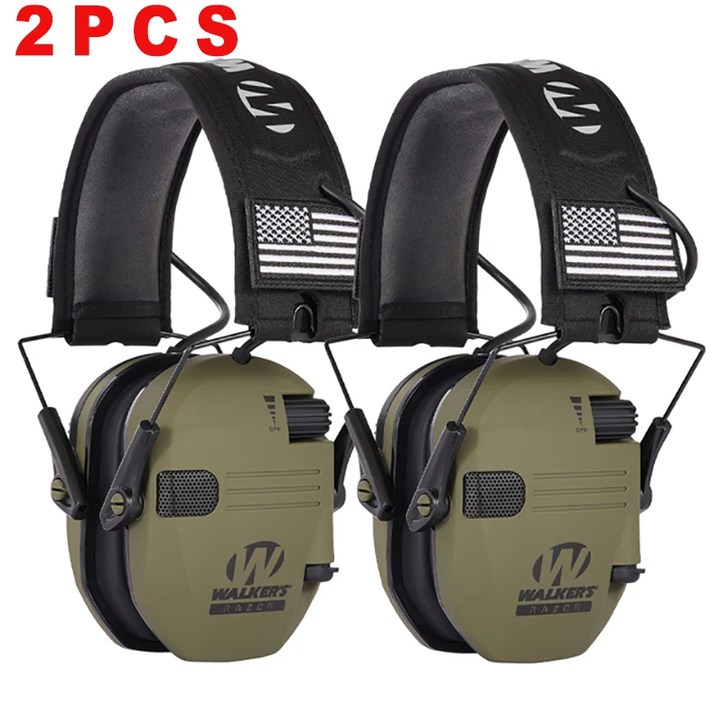 

2PCS Shooting Ear Protection Safety Earmuffs Noise Reduction Slim Passive Hearing Protector for Huning NRR26dB