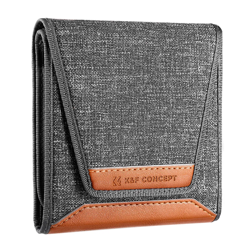 

K&F Concept Lens Filter Wallet Case 3 Pockets Filter Bag For Camera Filter Size 49mm - 82mm Holder Pouch UV ND CPL Filter Case