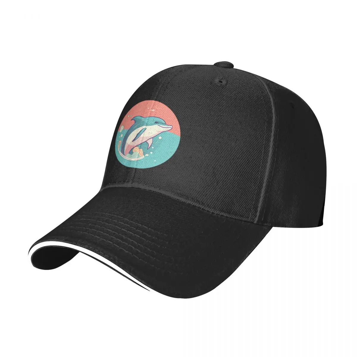 

Dolphin Baseball Cap Cute Simple Circle Classic Trucker Hat Spring Men Running Custom Baseball Caps