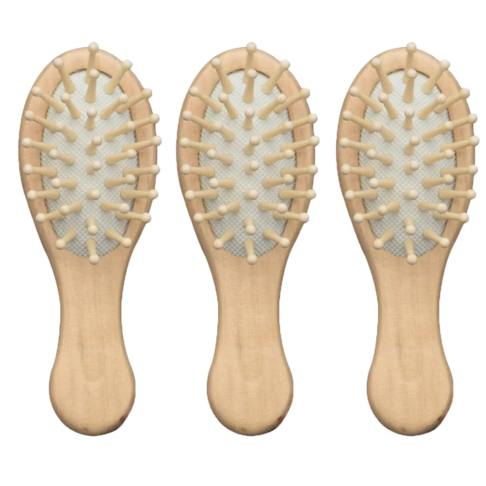 

3Pcs Natural Wooden Hair Brush Comb Hair Comb Static Friendly Paddle Hairbrush for Men Kids Make Hair Health and Scalp for All