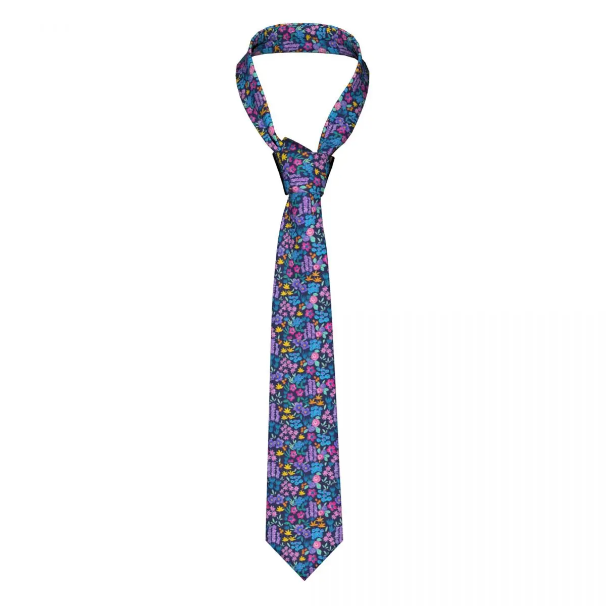 

Bright Flowers Tie Vibrant Floral Pirnt Accessories Man Neck Ties Pattern Shirt Polyester Silk Party Cravat