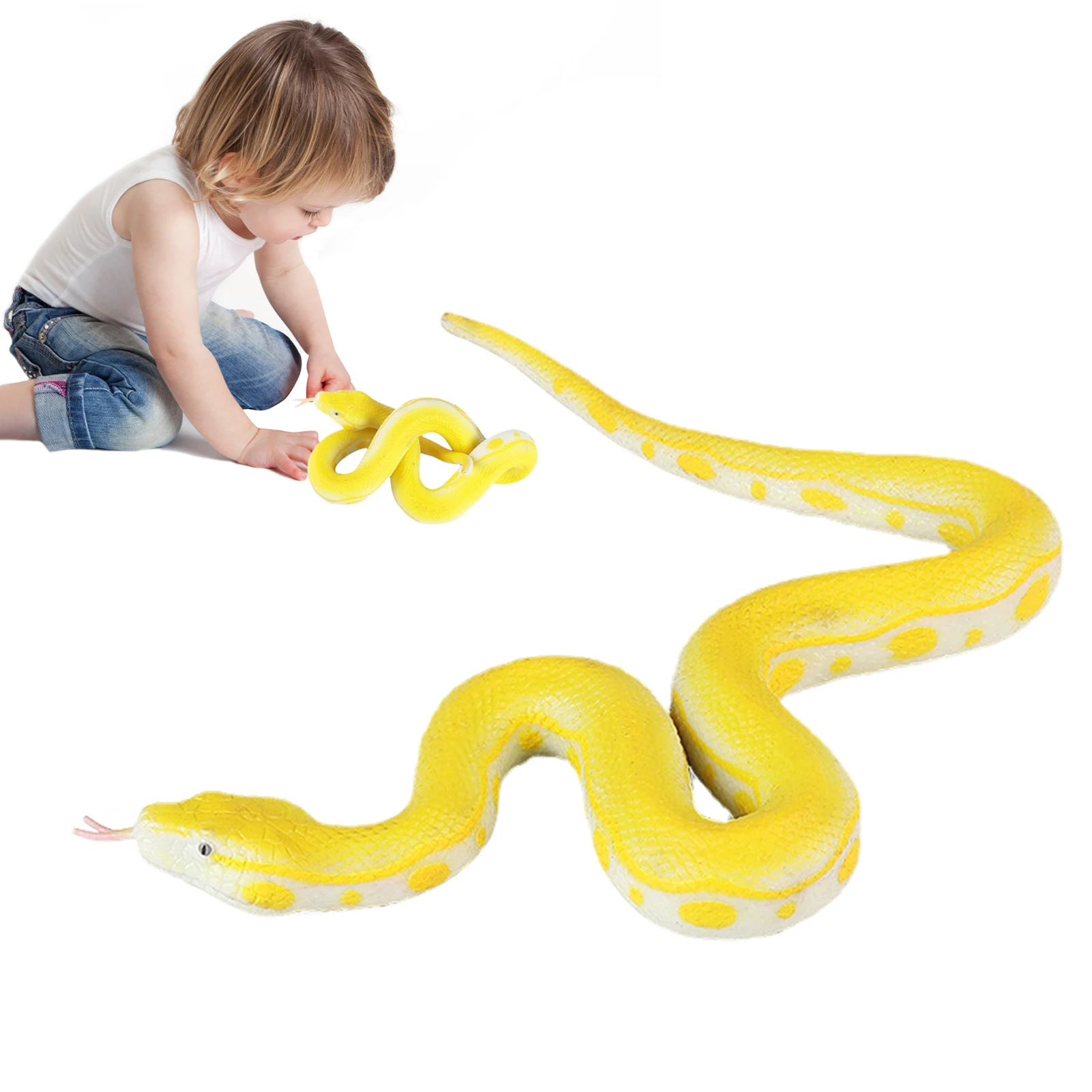 

Snake Toy Realistic Golden Snake Toy TPR Fake Snakes Golden Fake Snake Toys For Halloween Party Decoration Prank Toys