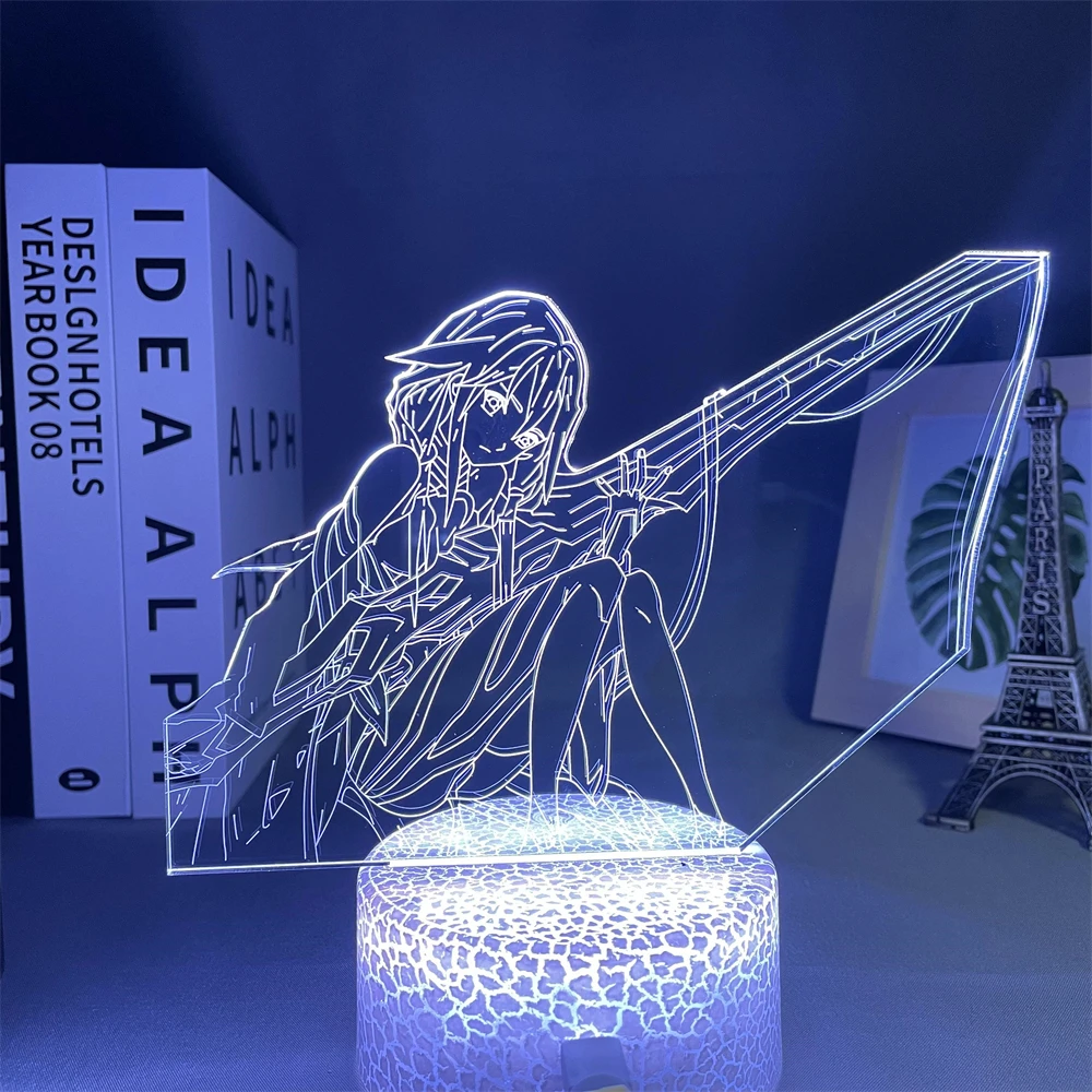 

Guilty Crown Inori Yuzuriha 3d Lamp for Bedroom Decorative Night Light Birthday Gift Room Table Led Light Anime Guilty Crown