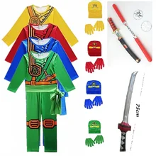 Halloween Christmas Party Clothes Ninja Superhero Streetwear Suits Hot Sell Ninja Cosplay Costumes Boy Jumpsuits Sets