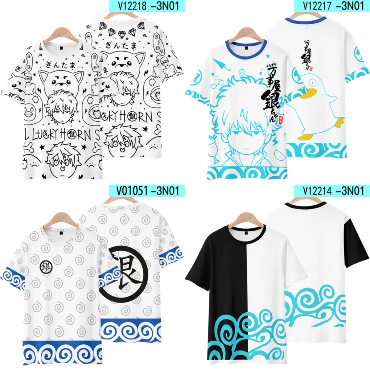 

Gintama Impression Short-Sleeved T-Shirt Sakata Silver Time Elizabeth Two-Dimensional Anime Clothes Around The Spring and Summer