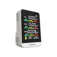 lcd display indoor air quality monitor co2 sensor carbon dioxide detector with usb charger