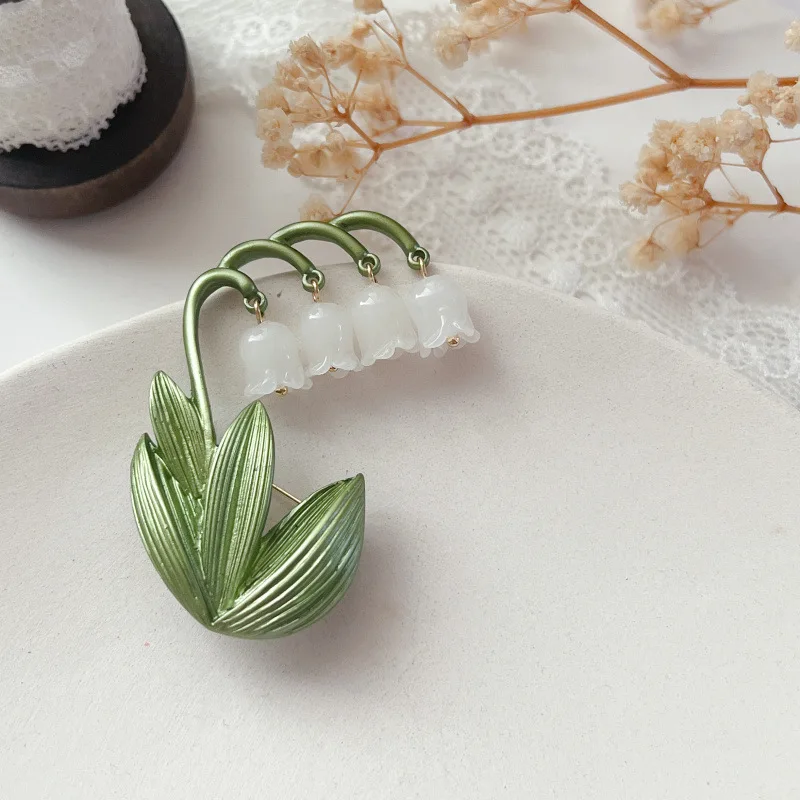 

Designer New Literary Retro Original Design Lily of The Valley Temperament Brooch Corsage Bell Orchid Brooches Plant Series Pin