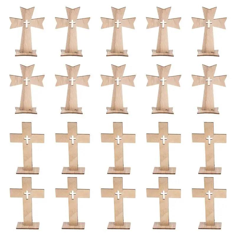 

Cross Wooden Wall Wood Jesus Crucifix Decor Standing Hanging Ornament Christian Religious Charms Sign Tabletop Table Charm Altar