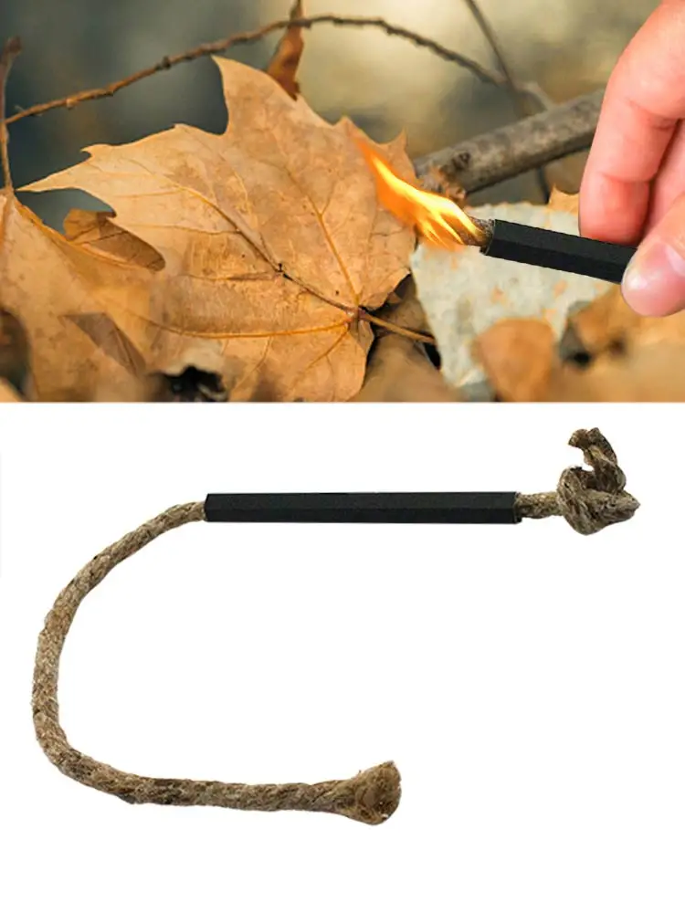 

Портативный шнур Tinder Fire Starter с алюминиевым рельефным фитилем, фитиль Fire Starter, фитиль, пеньковый шнур для выживания на открытом воздухе