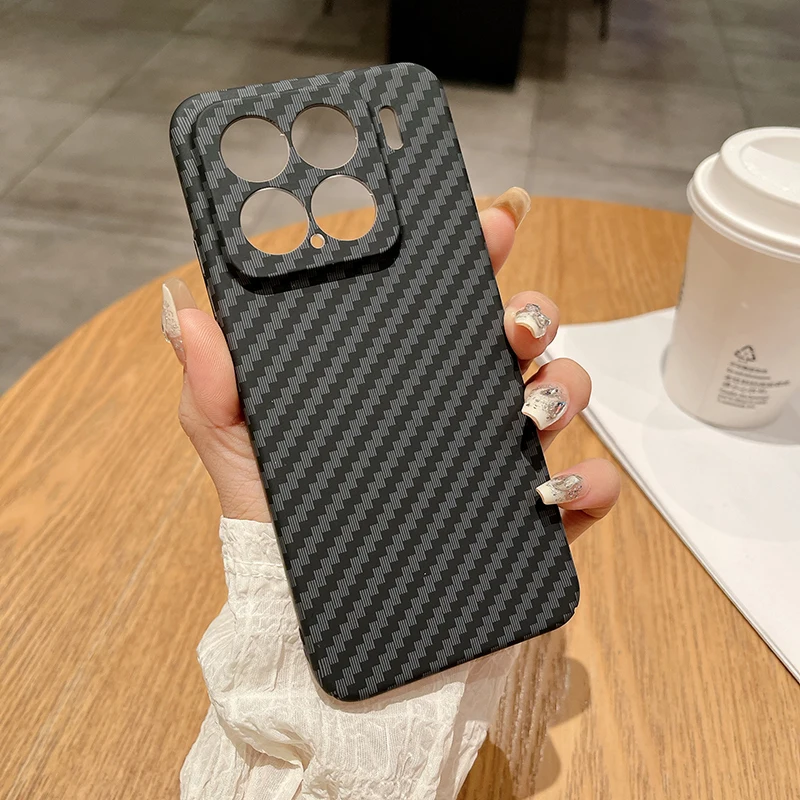 Фото Чехол для Xiaomi 15T, Mi 17T, 15 Pro, 17 Ultra, 15, 13T, 14T Pro, Poco X7, F8, F7 Pro, F6 с узором под карбон/кевлар, жесткий, из углеродного волокна №2