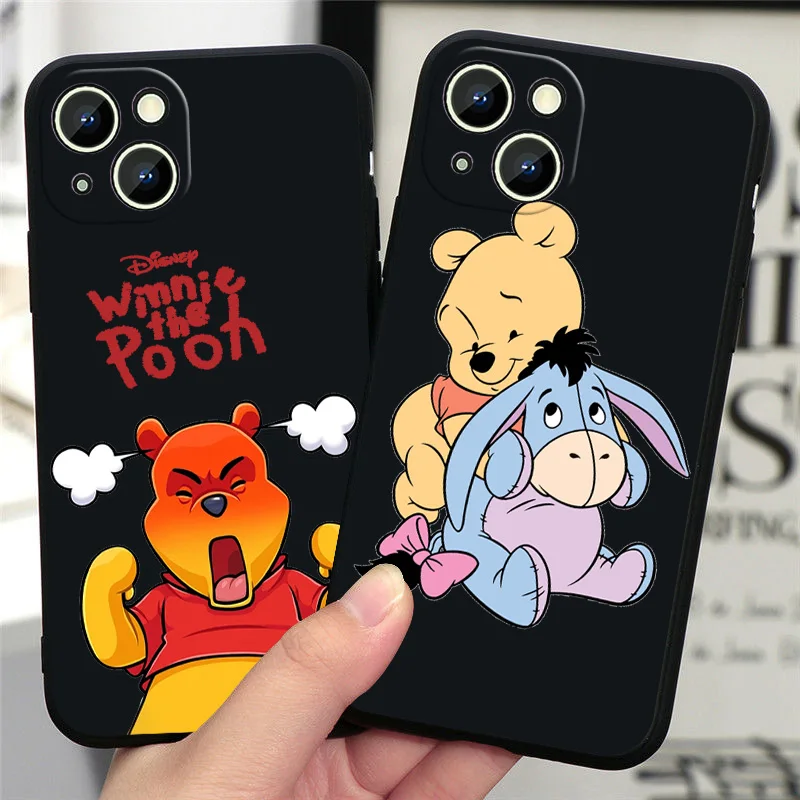 

Disney Winnie The Pooh and Friends Phone Case For Apple iPhone 11 12 13 14 Max Mini 5 6 7 8 S SE X XR XS Pro Plus Black Silicone