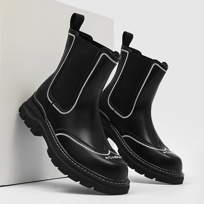 

Мужские ботинки, водонепроницаемая кожаная повседневная обувь, деловые рабочие повседневные ботильоны для мужчин