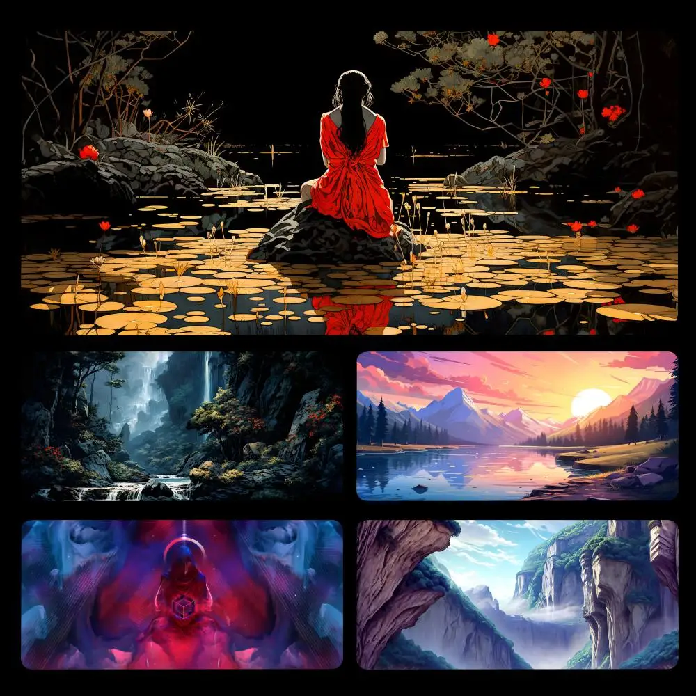 Коврик для мыши с аниме пейзажами Ins