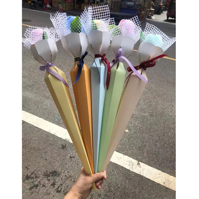 

10 шт одиночный цветок упаковка коробка Роза мини букет розовый оберточная бумага коробки День Святого Валентина Свадебная вечеринка подар...