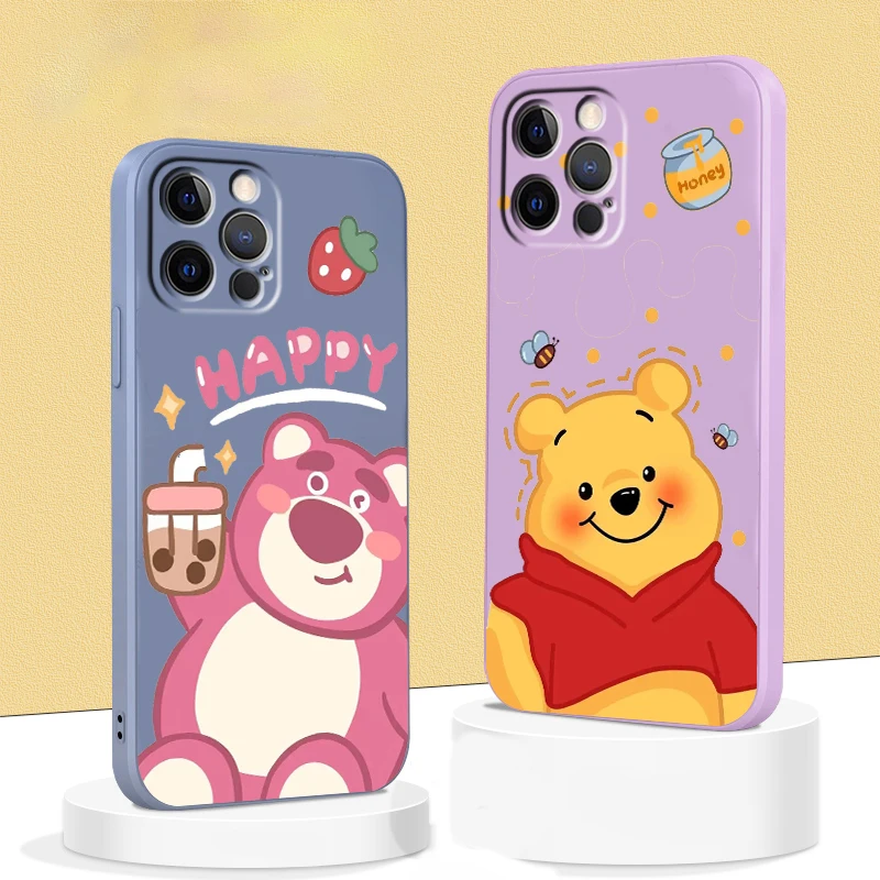 

Phone Case For Apple iPhone 14 13 12 Mini 11 XS Pro Max X XR SE 2020 Plus Cover Disney Winnie the Pooh Cool Liquid Rope Funda