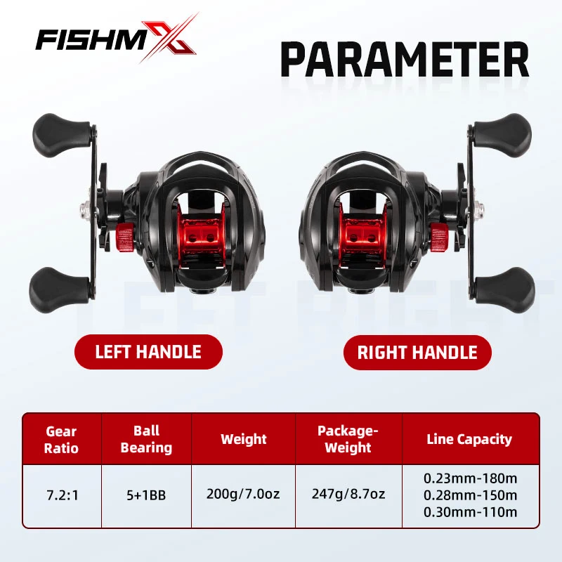 Рыболовная Катушка Fishmx Baitcast С Алюминиевой Катушкой С Максимальным Сопротивлением 10 Кг Для Пресной И Соленой Воды Для ... (art.: 3920ca875f1dc) - 3920ca875f1dc