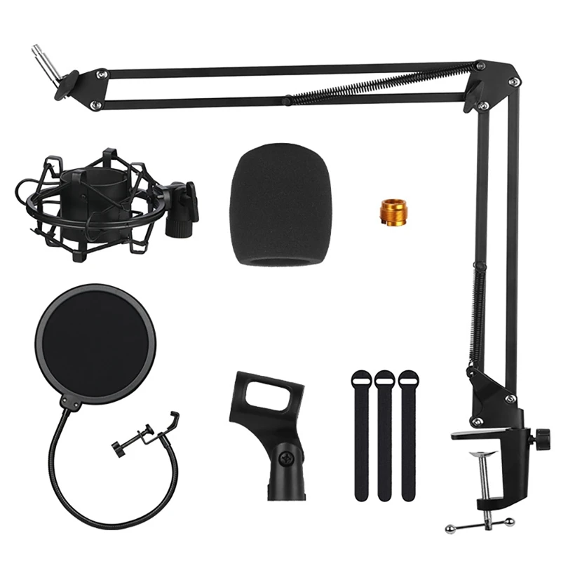 

Microphone Stand Microphone Boom Arm Kit Scissor Arm Adjustable Mic Desk Mount Stand For Live Streaming Recording Game