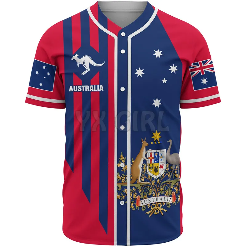 

Australia-baseball-shirt 3D Printed Men's Shirt Casual Shirts hip hop Tops