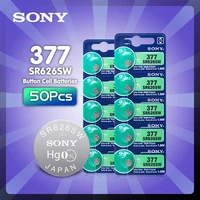 sony 50pcs 377 disposable battery ag4 lr626 377a sr626sw 1 55v button coin cell silver oxide watch batteries for remote keys