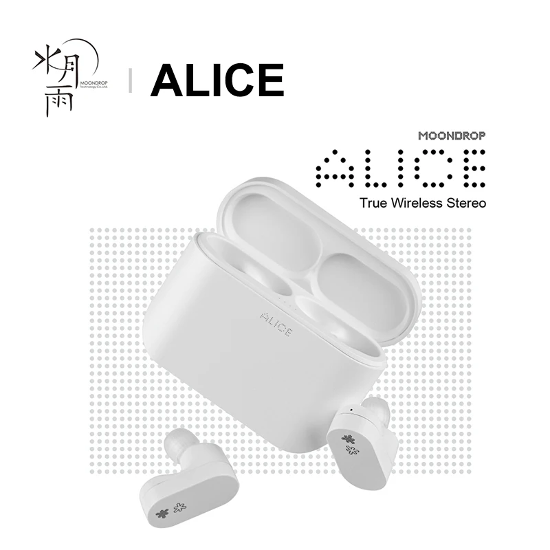 

MoonDrop ALICE TWS Ture Wireless Hifi Earbud Bluetooth 5.2 10mm U.L.T Super-linear Dynamic Driver In-ear Earphone Sport Headset
