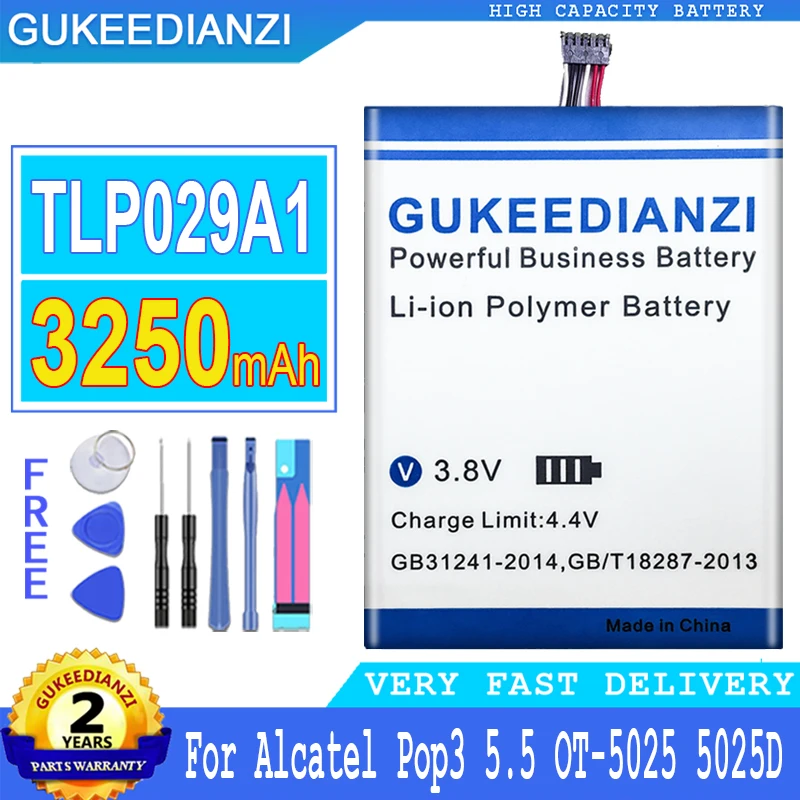

3250 мА · ч аккумулятор GUKEEDIANZI TLP029A1 для Alcatel OneTouch Pop 3 5,5 "Φ аккумулятор TLP029A1