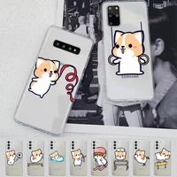 cute corgi1 phone case for samsung a51 a52 a71 a12 for redmi 7 9 9a for huawei honor8x 10i clear case