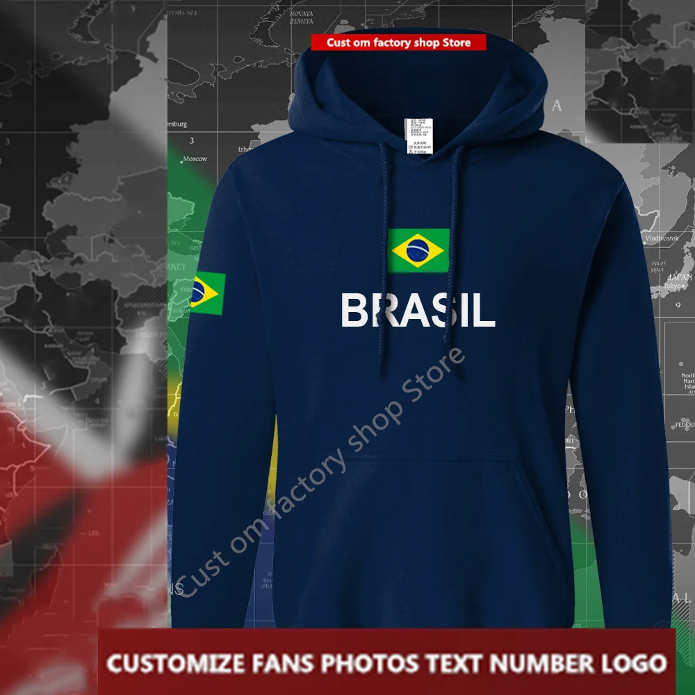 

Brazil Flag ​Hoodie Free Custom Jersey Fans DIY Name Number LOGO Hoodies Men Women Loose Casual Sweatshirt