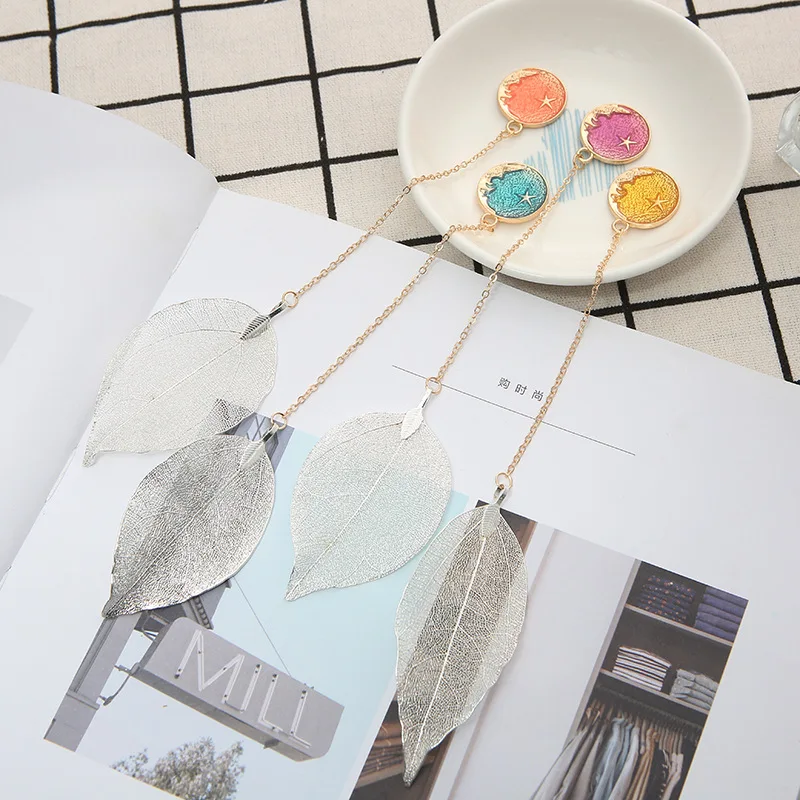 

Creative Alloy Bookmark Fashionable Leaves Exquisite Student Children Small Gift Dress Up Pendant School Stationery Supplies