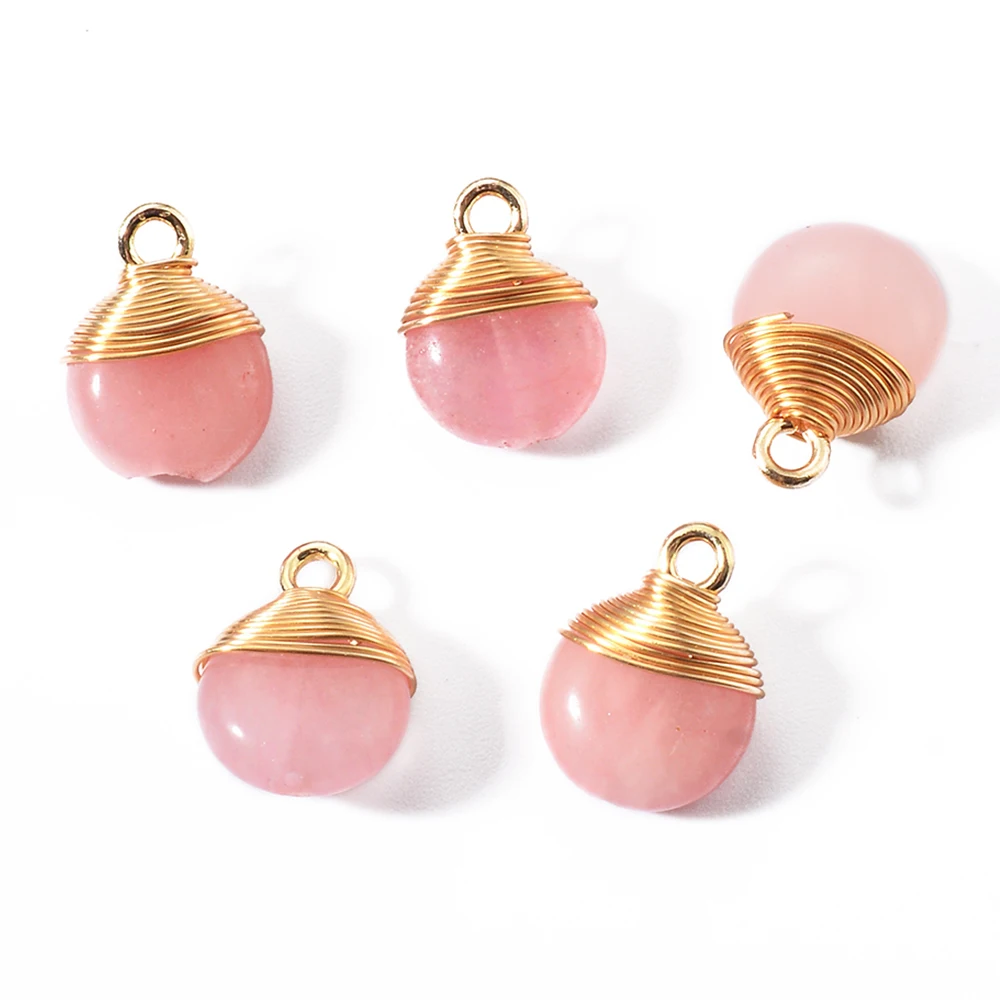 10pcs Stainless Steel Turquoise Natural Stone Pendant Charms for Luxury Earring Necklace Accessories DIY Jewelry Making Supplies