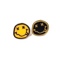 timlee x009 cartoon cute smile face metal brooch button pins girl gift jewelry wholesale