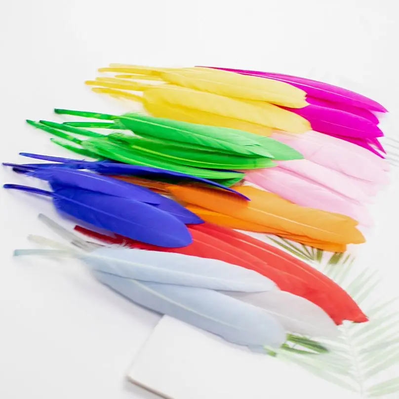 100 шт. разноцветные маленькие гусиные перья для детей
