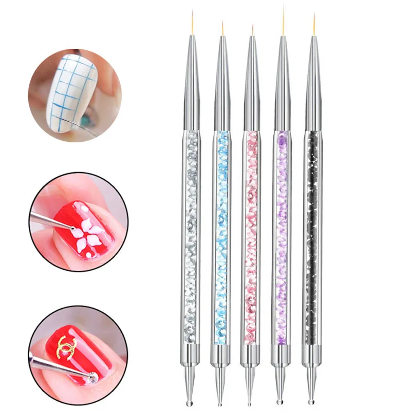 

5PCS Nail Drawing Pen Brush Kits Liner DIY Art Tools Dotting Painting Decoration UV Gel Accessories Supplier