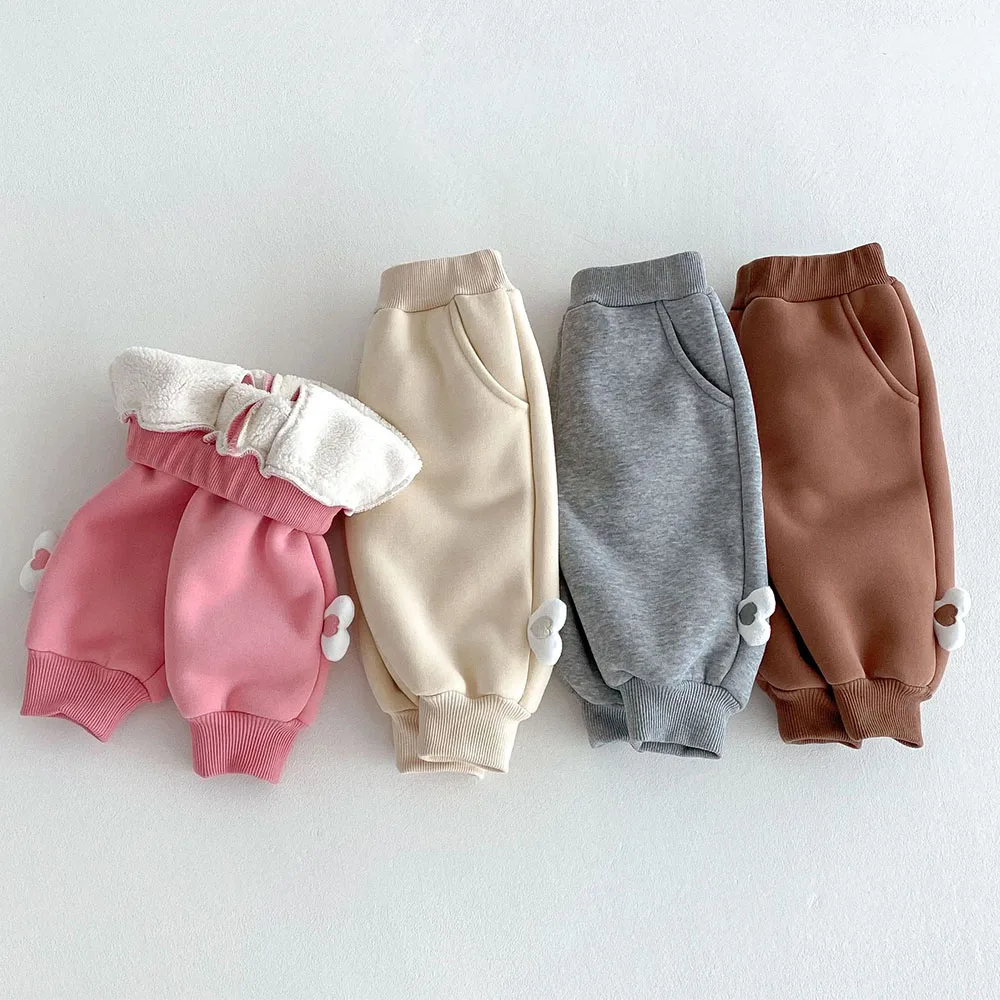 Детские штаны для девочек Зимние флисовые плотные теплые школьные детские брюки